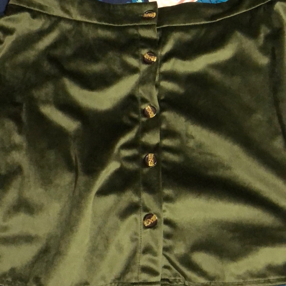 Green Velvet Skirt